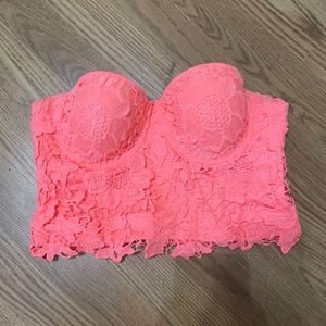 Coral floral corset size 38 (M)